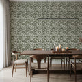Marguerites, Forest Green Mural Wallpaper - room preview 04