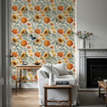 Pumpkin Harvest White Mural Wallpaper - room preview 04