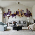 Fujairah Skyline Purple & Gold Mural Wallpaper - room preview 04