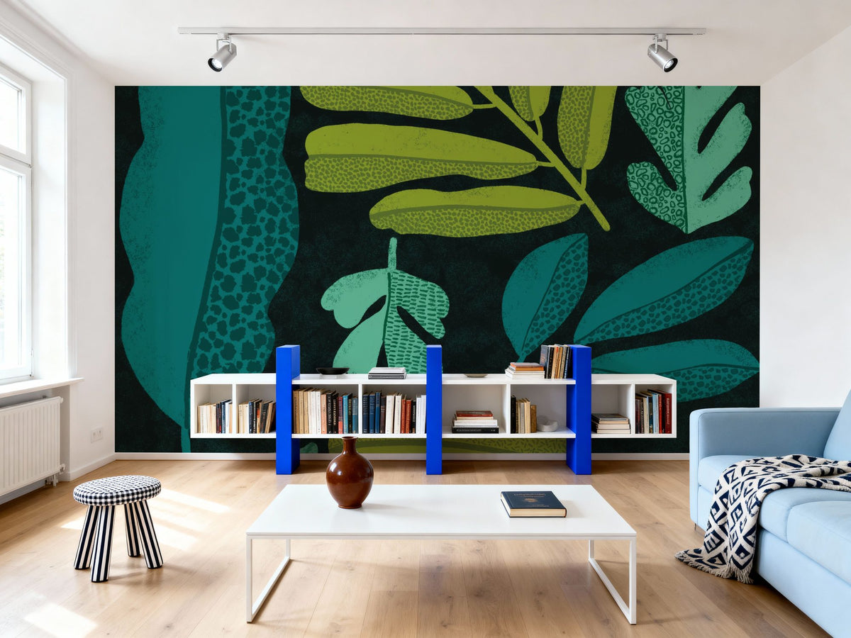 Plant Toss I Mural Wallpaper - room preview 04