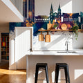 Daegu South Korea Skyline Blue & Bronze Mural Wallpaper - room preview 04