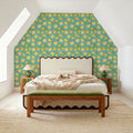 Mellow Lemons Blue Mural Wallpaper - room preview 04