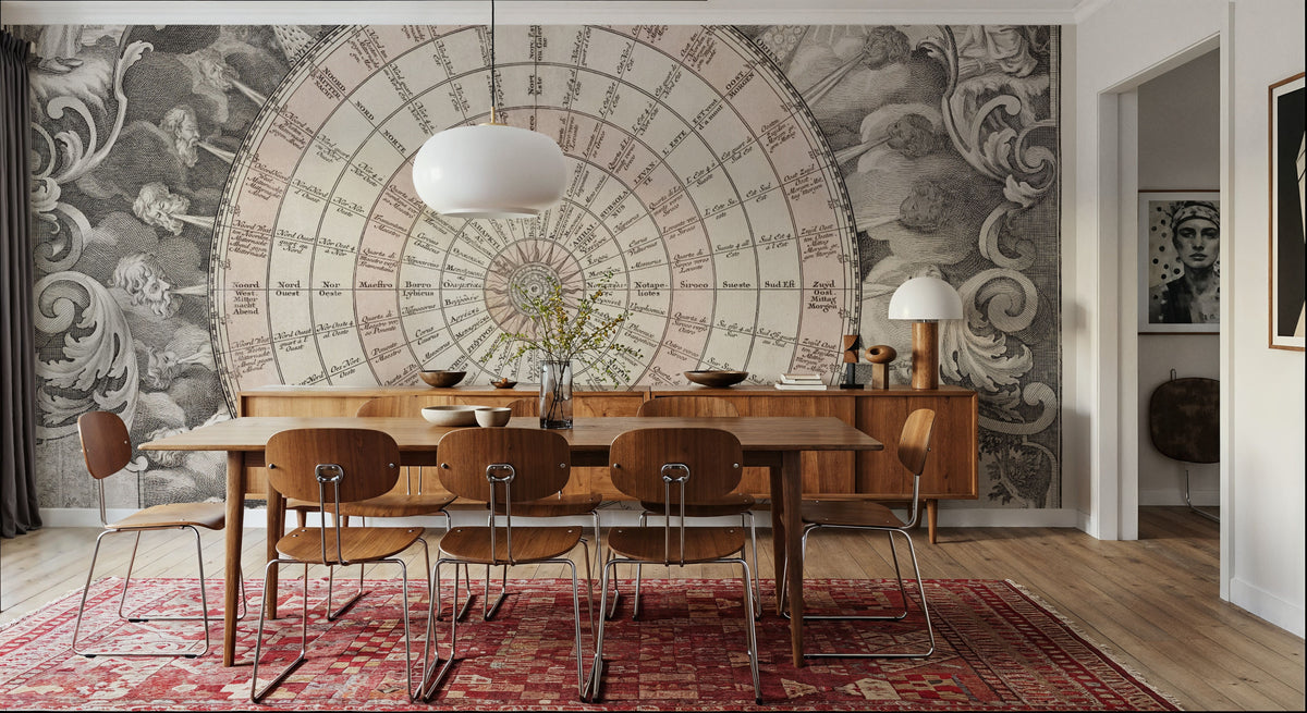 Map of Winds Mural Wallpaper - room preview 04