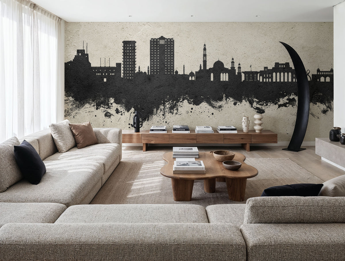 Muscat Oman Skyline Concrete Mural Wallpaper - room preview 04