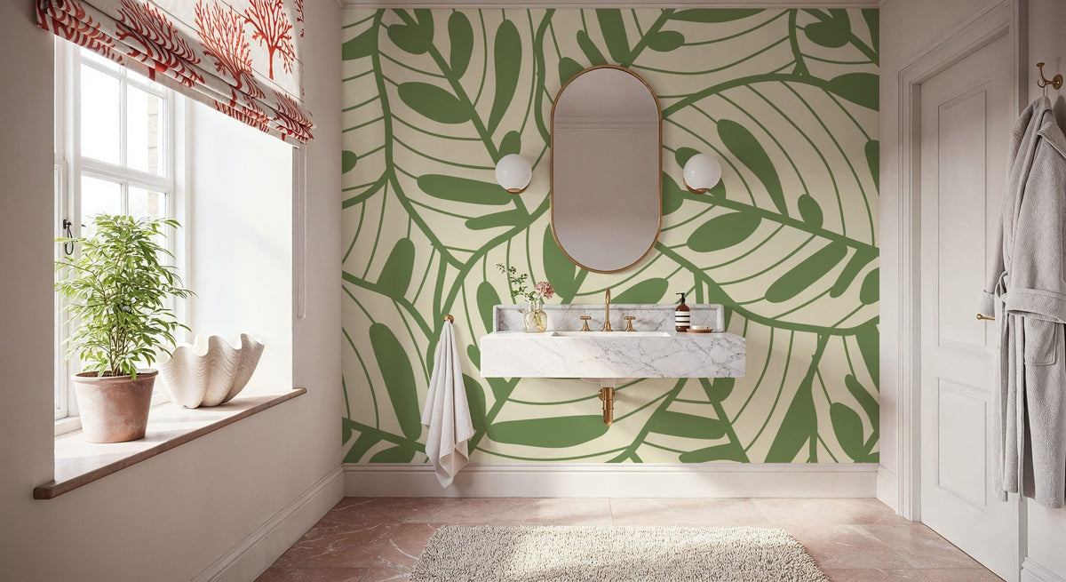 Leaf Lines Mural Wallpaper - room preview 04
