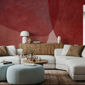 Embracing Shapes, Cherry Red Mural Wallpaper - room preview 04