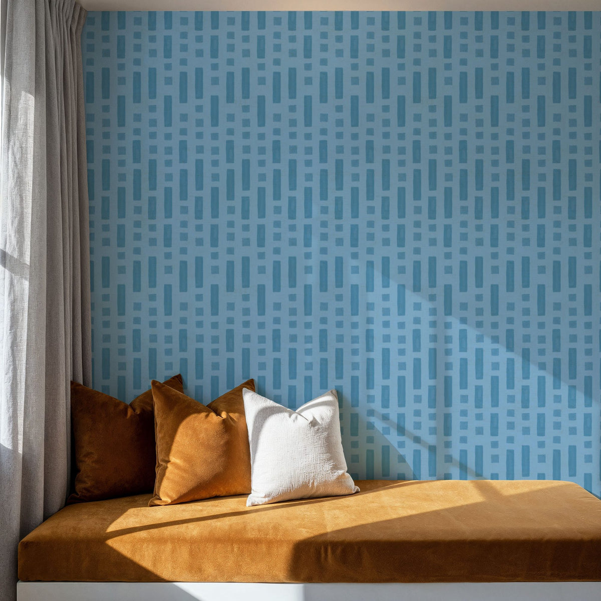 Coastal Signals Blue Mural Wallpaper - room preview 04