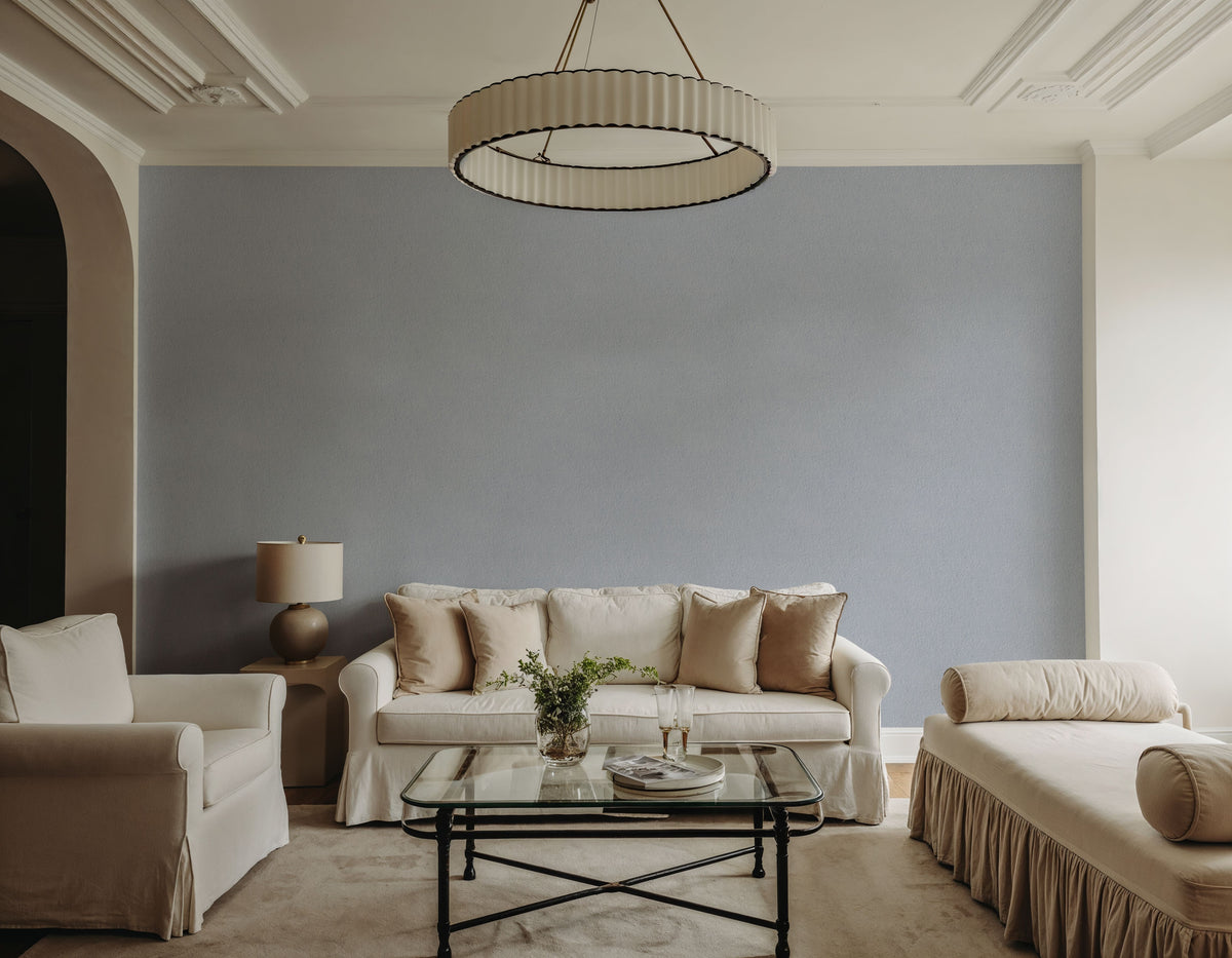 Faux Sand Stucco Finish, Ice Blue Mural Wallpaper - room preview 04