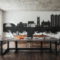 Scunthorpe England Skyline Black & White Mural Wallpaper - room preview 04