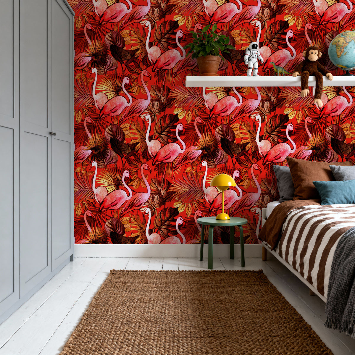 Tropical Flamingo Mural Wallpaper - room preview 04