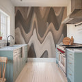 Abstract Paints, Mocha Mural Wallpaper - room preview 04
