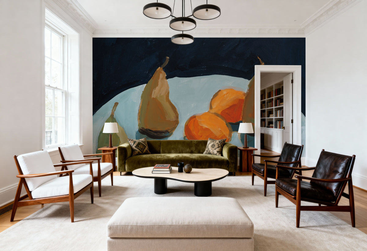 Pear and Orange Mural Wallpaper - room preview 04