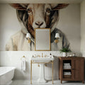 Watercolor Cartoon Goat in a Hoodie Mural Wallpaper - room preview 04