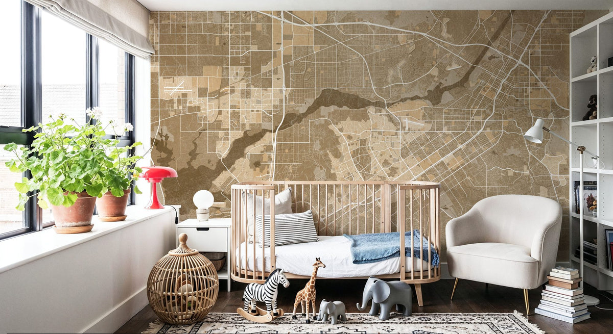 Riverside Ochre Mural Wallpaper - room preview 04