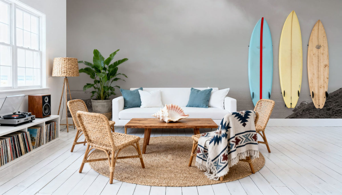 When Sea Becomes Sky BW Mural Wallpaper - room preview 04