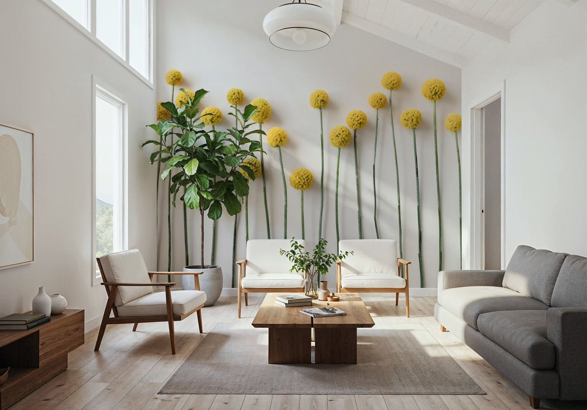 Minimalist Craspedia Mural Wallpaper - room preview 04