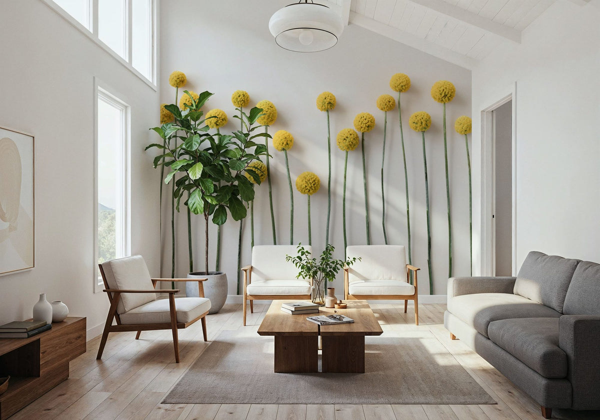 Minimalist Craspedia Mural Wallpaper - room preview 05