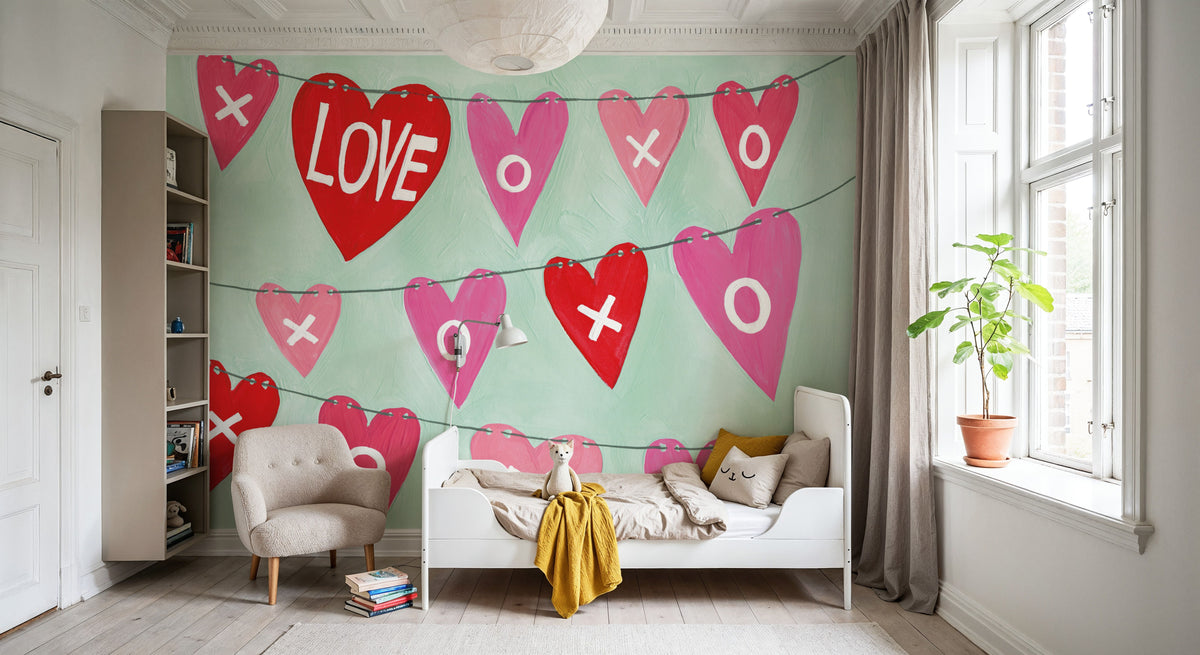 Love XOXO Mural Wallpaper - room preview 04