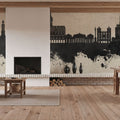 Montevideo Uruguay Skyline Concrete Mural Wallpaper - room preview 04