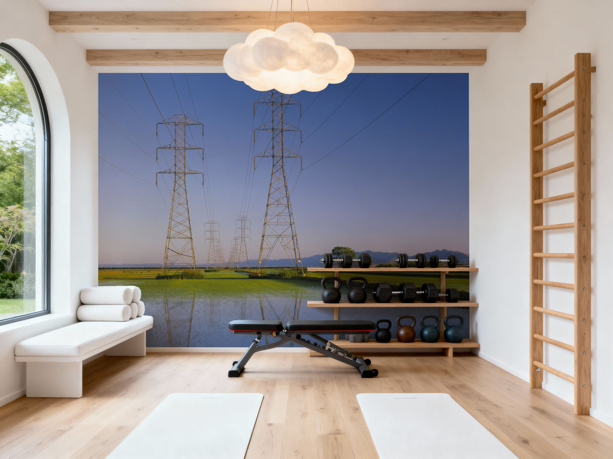 Rural Power Lines Mural Wallpaper - room preview 04