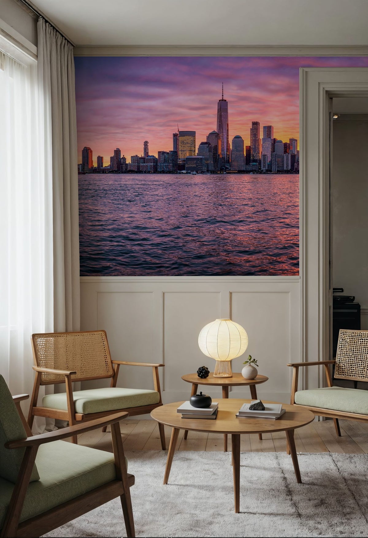 Dream NYC Sunrise Mural Wallpaper - room preview 04