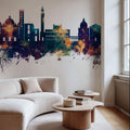 Siena Italy Skyline Blue & Bronze Mural Wallpaper - room preview 04