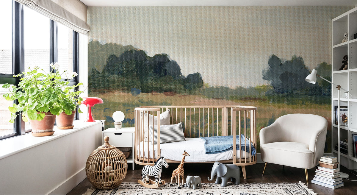 Blue Meadow Mural Wallpaper - room preview 04