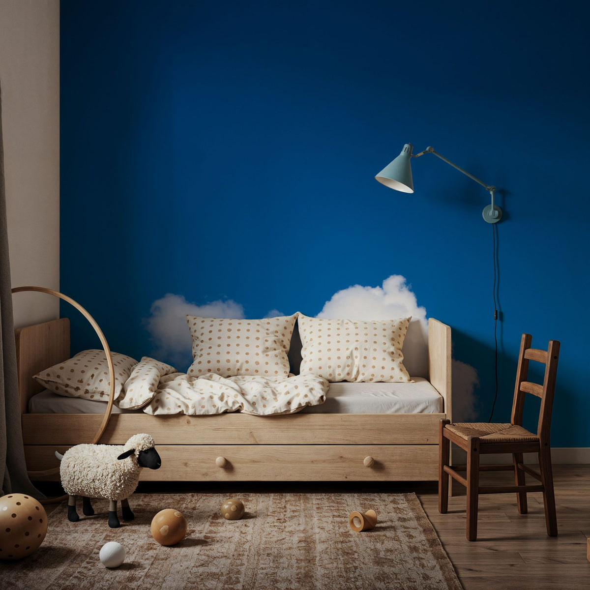 Heart Cloud Mural Wallpaper - room preview 04