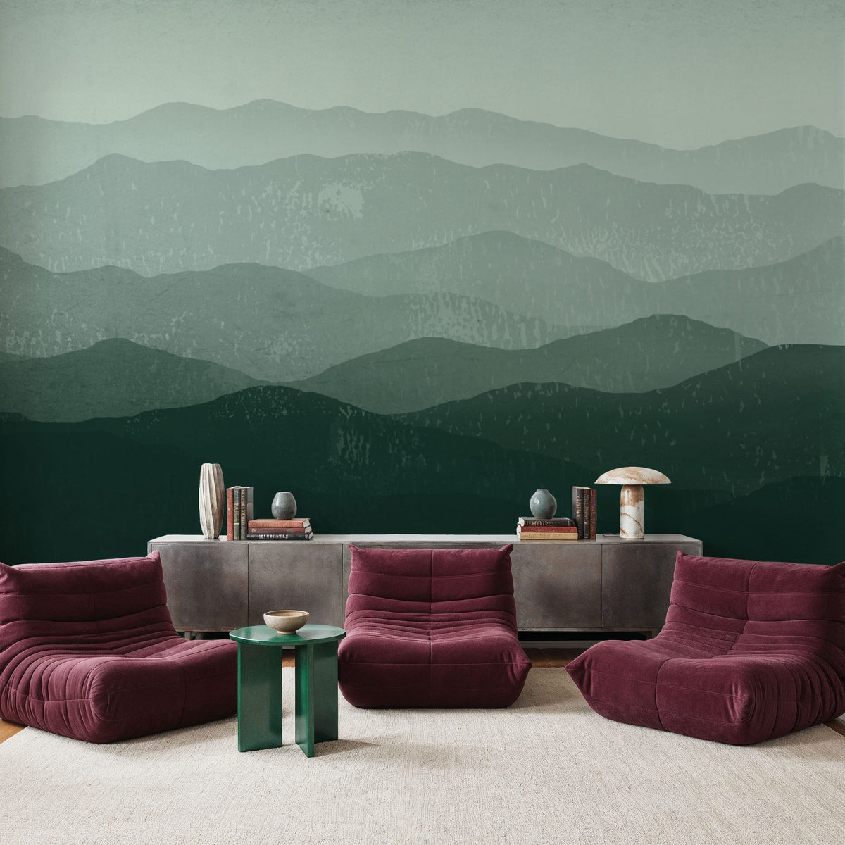 Green Mountains Mural Wallpaper - room preview 04