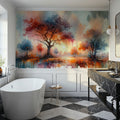 Autumn's Fiery Canopy At Dusk Mural Wallpaper - room preview 04