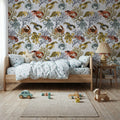 Vibrant Coral Reef, Grey Mural Wallpaper - room preview 04