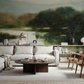Mirror Lake Neutral Mural Wallpaper - room preview 04