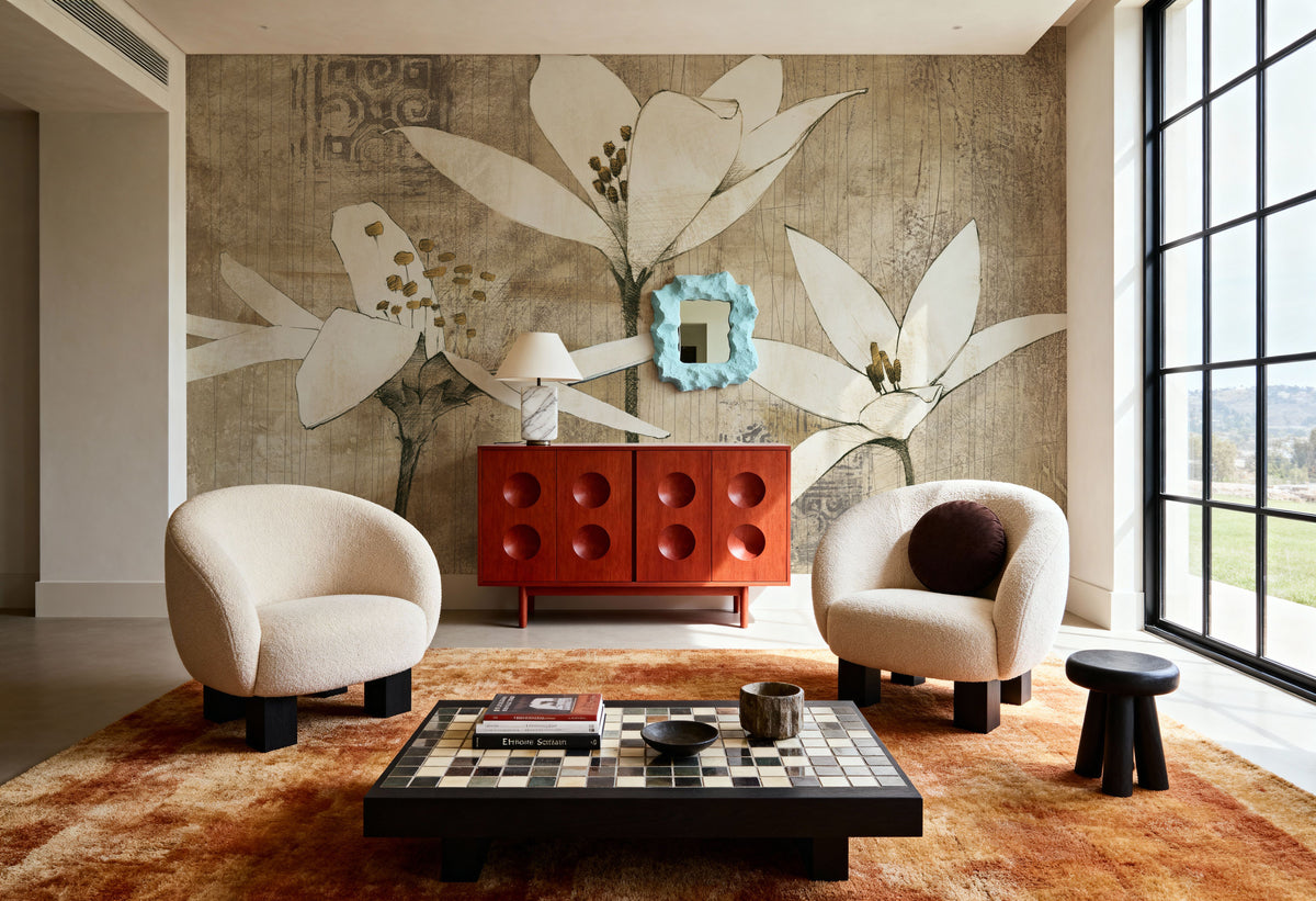 Pencil Floral III Mural Wallpaper - room preview 04