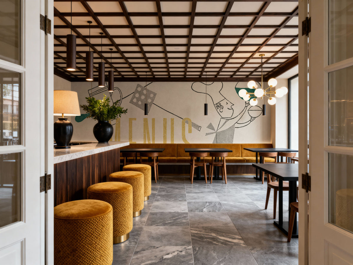 Retro Food Grab Some BBQ Mural Wallpaper - room preview 04