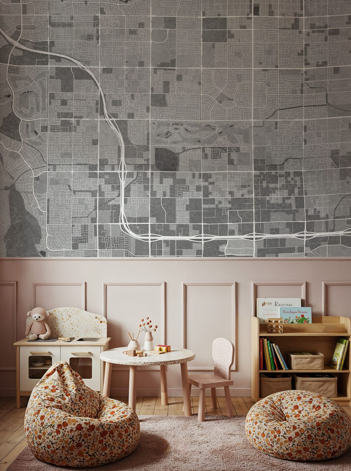 Spring Valley Grey Mural Wallpaper - room preview 04