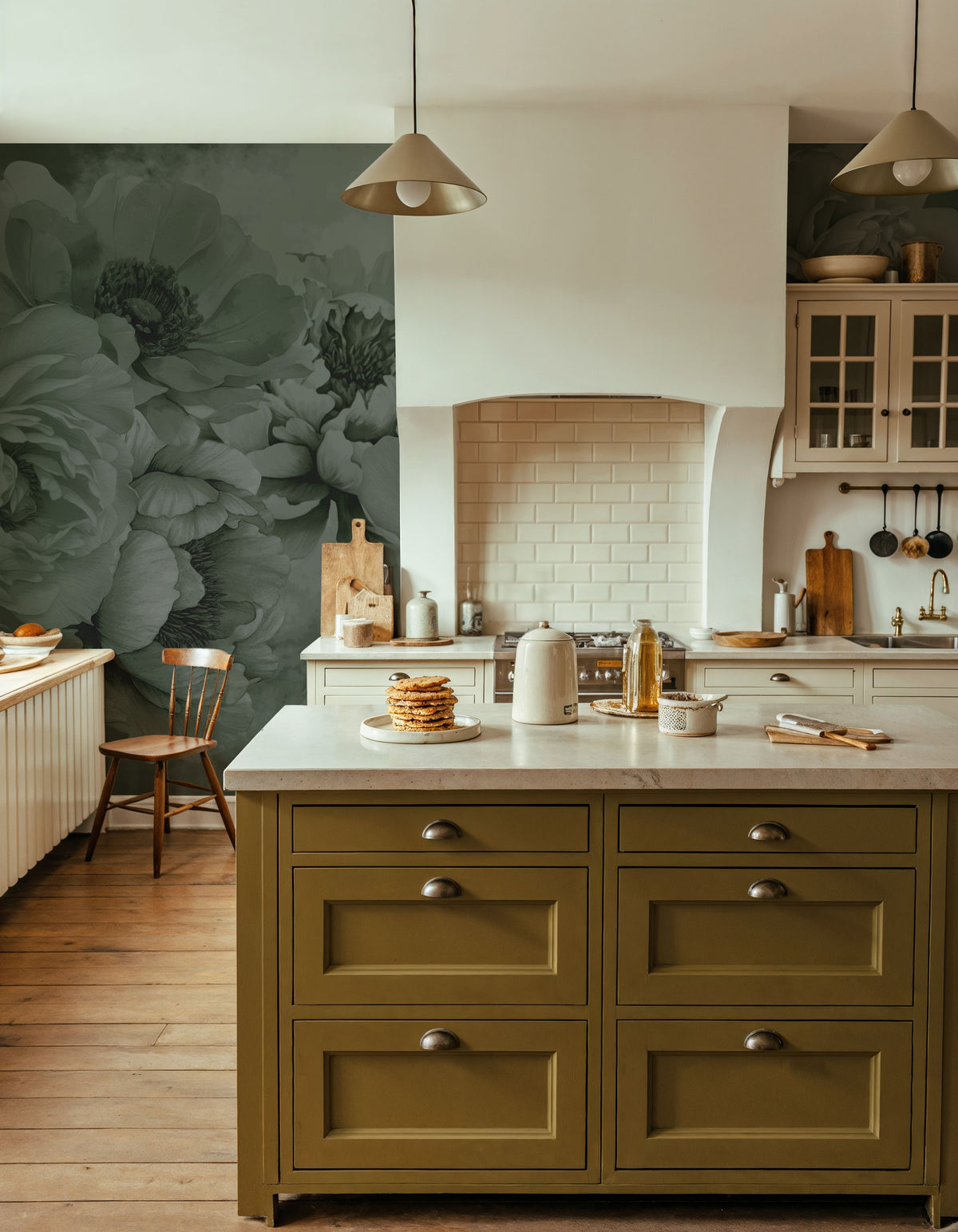 Transcendent Peony, Juniper Mural Wallpaper - room preview 04