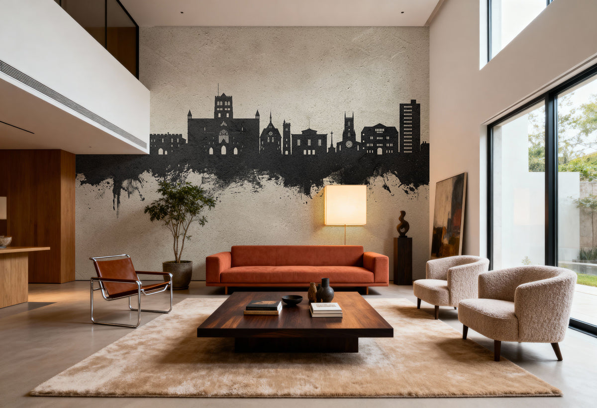 St Albans England Skyline Concrete Mural Wallpaper - room preview 04