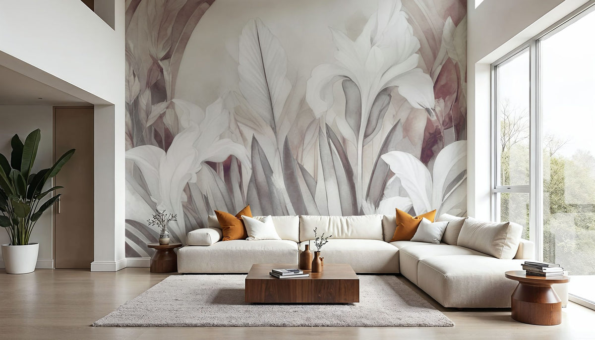 Irises At Sunrise Red Mural Wallpaper - room preview 04