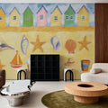 Beach Huts Mural Wallpaper - room preview 04