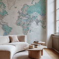 World Map Cities - Ruben Mural Wallpaper - room preview 04
