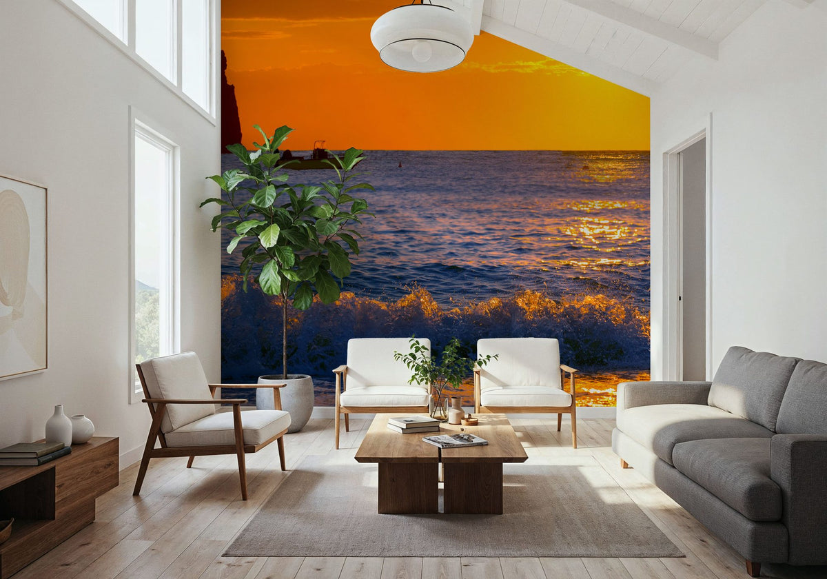 Cala Benirras Sunset Mural Wallpaper - room preview 04