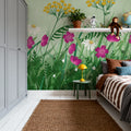 Geranium Meadow, Green Mural Wallpaper - room preview 04