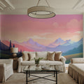 Pink Mountains Mural Wallpaper - room preview 04