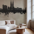 Uppsala Skyline Concrete Mural Wallpaper - room preview 04