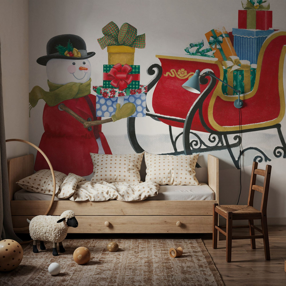 Main Street Christmas XI Mural Wallpaper - room preview 04