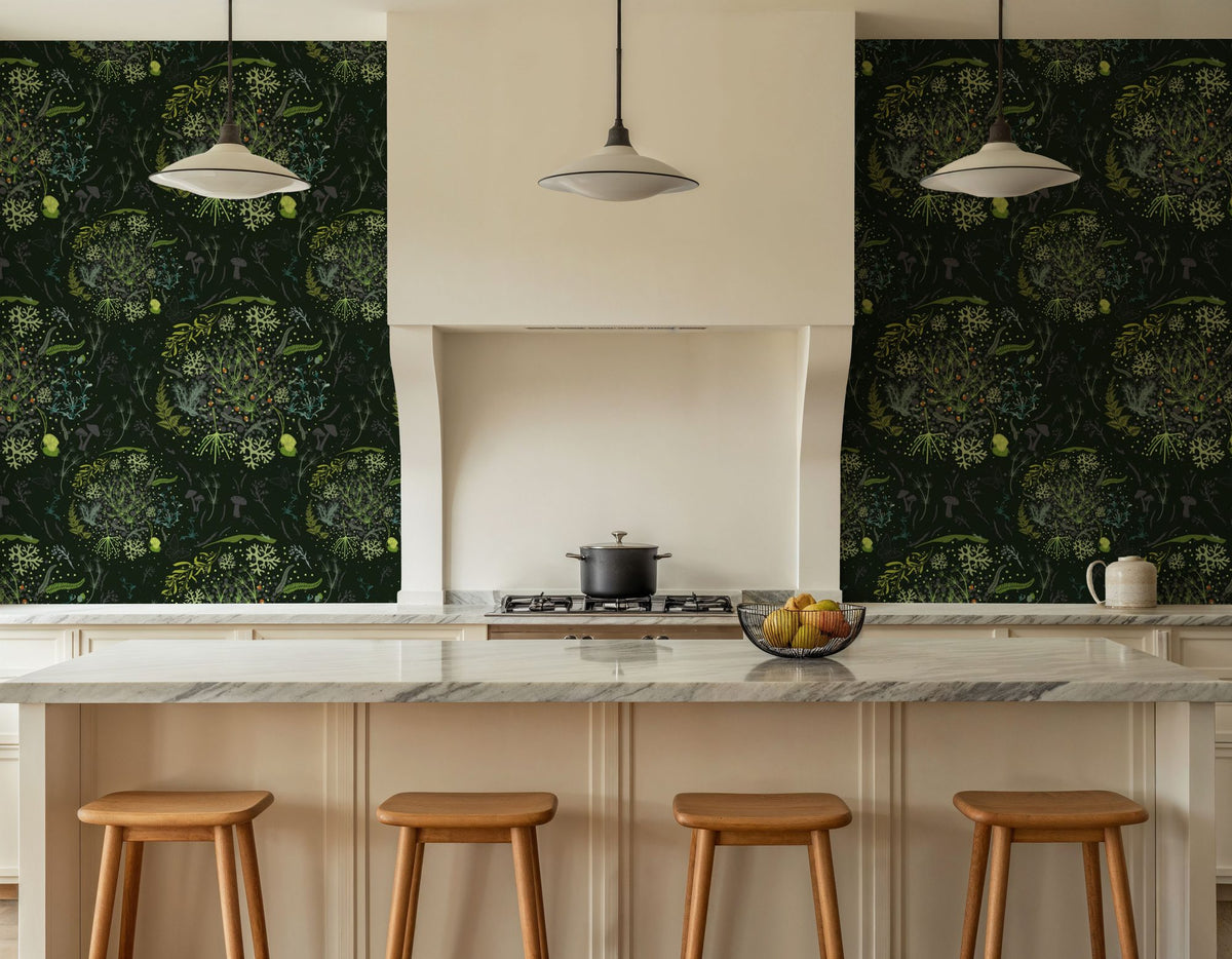 Mosses, Deep Green Mural Wallpaper - room preview 04