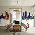 Riyadh Saudi Arabia Skyline Blue & Bronze Mural Wallpaper - room preview 04