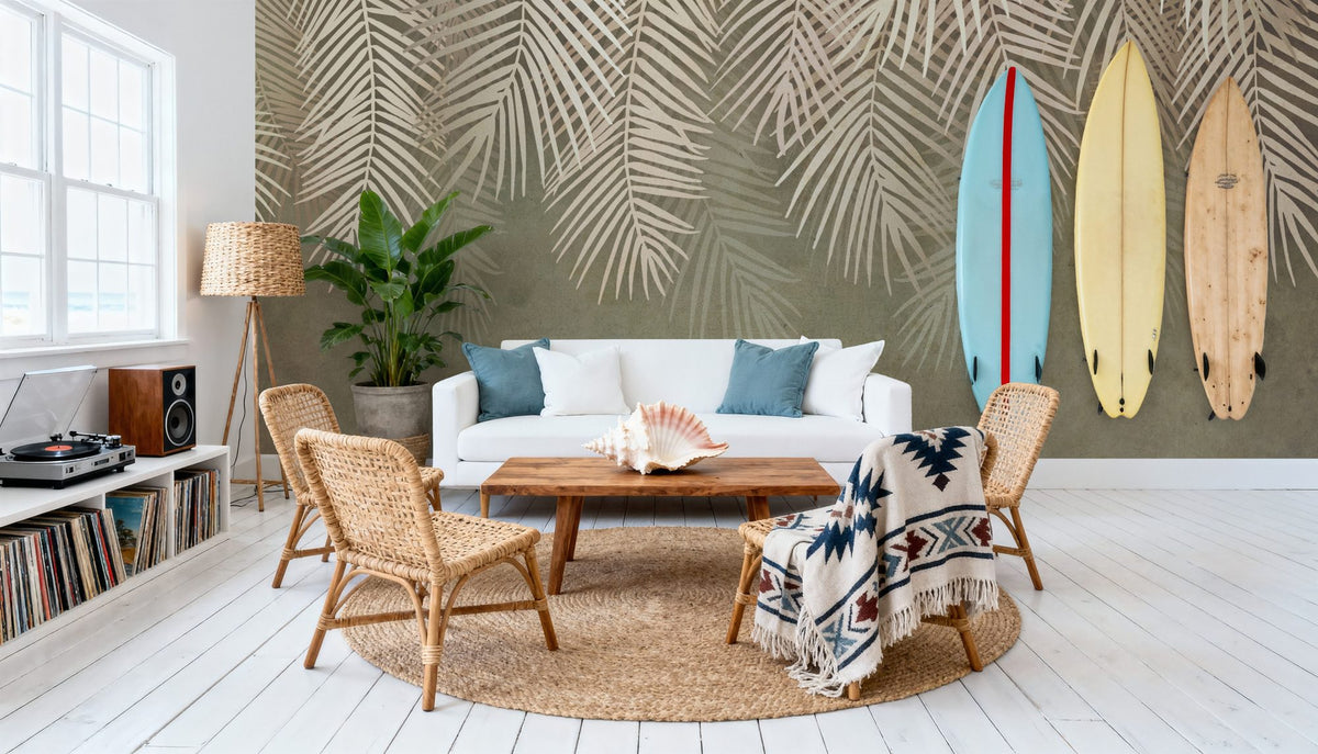 Palms Up Ahead Mural Wallpaper - Warm Tone - room preview 04