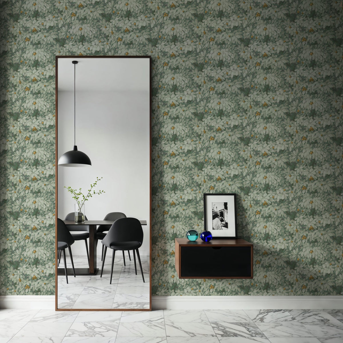 Fruit Tree Bower, Yellow on Laurel Mural Wallpaper - room preview 04