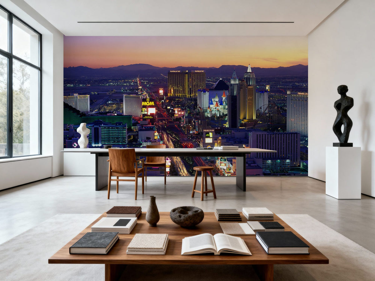 Vegas Twilight Glow Mural Wallpaper - room preview 04